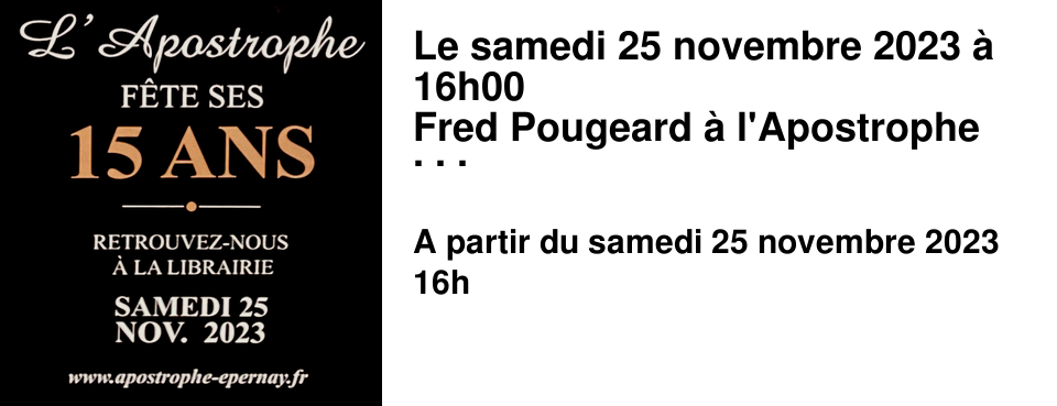 Le samedi 25 novembre 2023 � 16h00 Fred Pougeard � l'Apostrophe pour les 15 ans ! Place � un nouveau spectacle litt�raire autour de textes de Joseph Roth et Stefan Zweig.