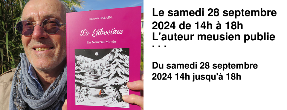 Le samedi 28 septembre 2024 de 14h � 18h L'auteur meusien publie "La gibeci�re", roman historique dont l'histoire se d�roule� la fin du XVIIe si�cle. La France et la Nouvelle-France (aujourd'hui le Qu�bec) en sont les lieux cl�s.