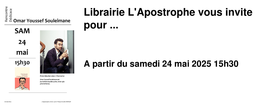 Librairie L'Apostrophe vous invite pour ...