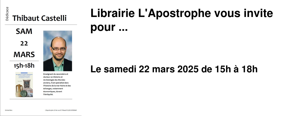 Librairie L'Apostrophe vous invite pour ...