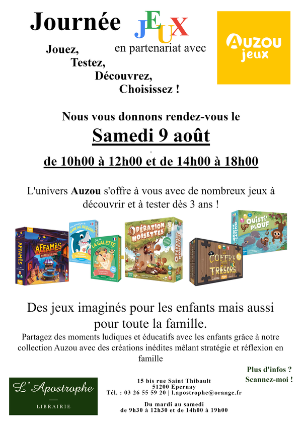 Journ�e jeux sp�ciale Auzou